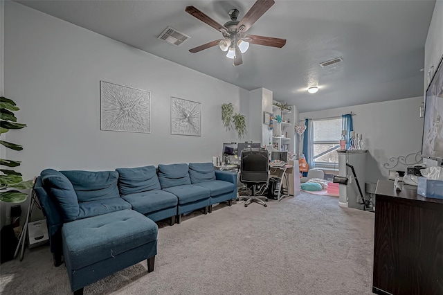 2827 Silver Charm, Houston, TX 77014 - carpeted home office featuring a ceiling fan