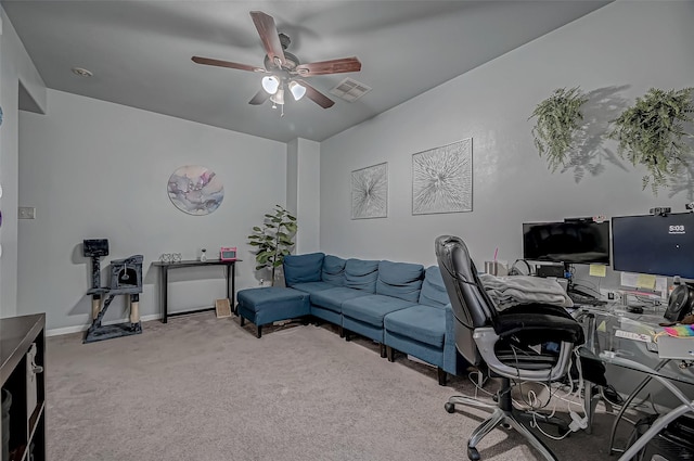 2827 Silver Charm, Houston, TX 77014 - carpeted office space with a ceiling fan and baseboards