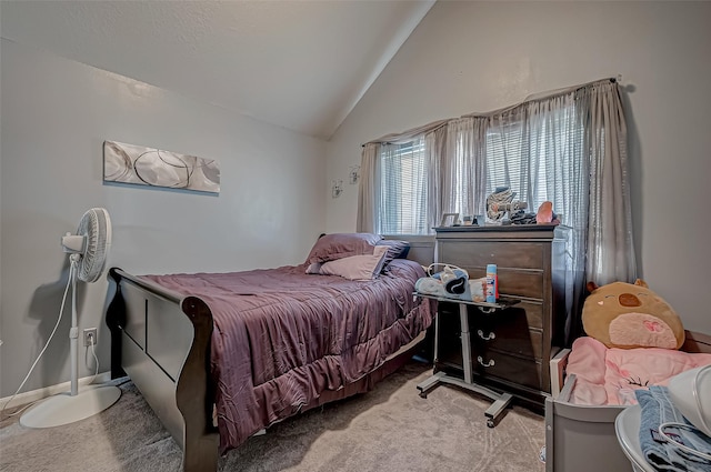 2827 Silver Charm, Houston, TX 77014 - carpeted bedroom featuring lofted ceiling and baseboards