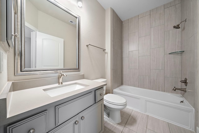 4021 Windsor Chase Dr, Spring, TX 77386 - full bathroom featuring toilet, vanity, and washtub / shower combination