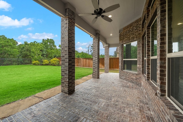 4021 Windsor Chase Dr, Spring, TX 77386 - view of patio / terrace with a ceiling fan