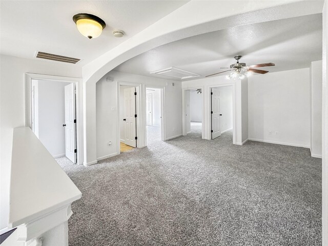 16019 Rustlers Trail Ln, Cypress, TX 77429 - carpeted empty room featuring attic access, a ceiling fan, a smoke detector, and baseboards