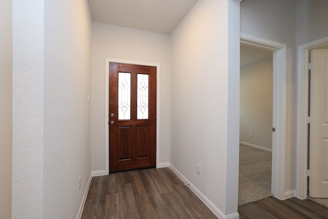 26449 Lakeshore Dr, Hempstead, TX 77445 - entryway featuring dark wood-style flooring and baseboards