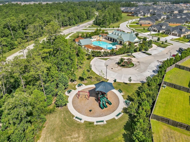 3921 Enchanted Timbers Ln, Spring, TX 77386 - bird's eye view of a pool and a community park