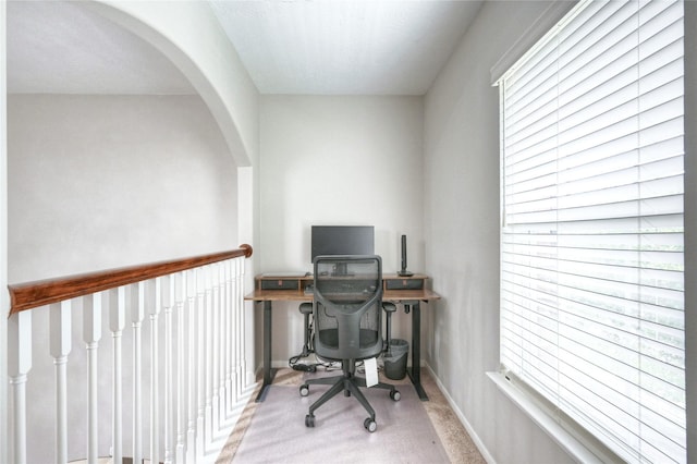 8507 Marchelle Ln, Spring, TX 77379 - home office featuring arched walkways and baseboards