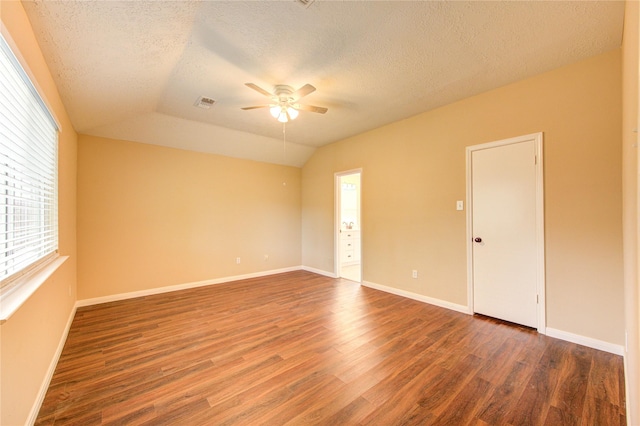 24014 Whitefield Ln, Katy, TX 77493 - spare room with ceiling fan, wood finished floors, a textured ceiling, and baseboards