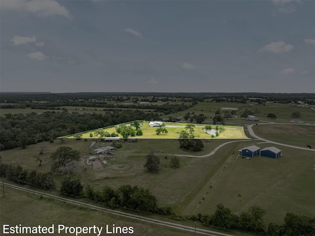 5292 Horseshoe Dr, Anderson, TX 77830 - aerial overview of property's location featuring rural landscape and property parcel outlined