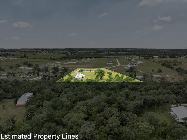 5292 Horseshoe Dr, Anderson, TX 77830 - aerial overview of property's location featuring property parcel outlined and rural landscape