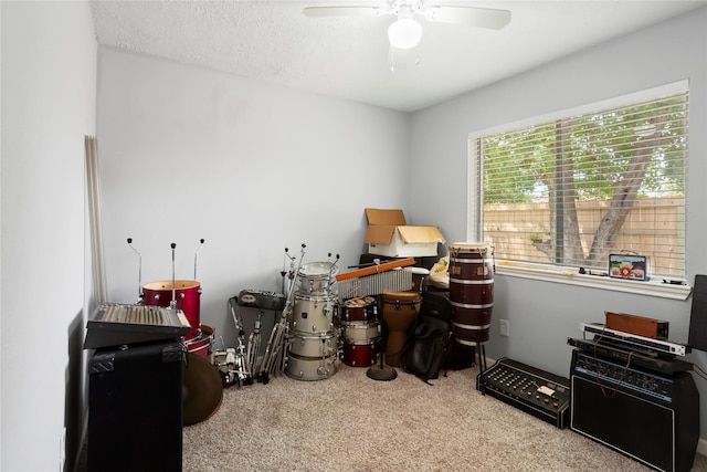5403 Carousel Cir, Baytown, TX 77521 - miscellaneous room featuring carpet and a ceiling fan