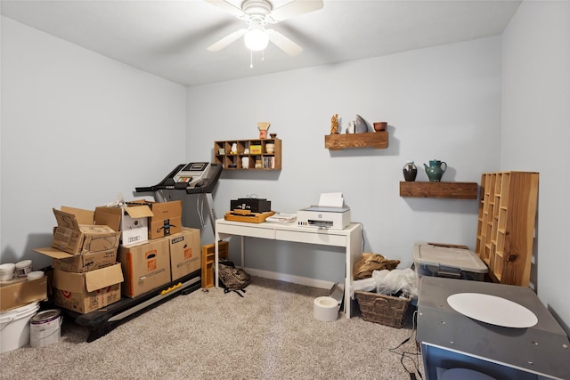 5403 Carousel Cir, Baytown, TX 77521 - office space featuring carpet flooring and ceiling fan