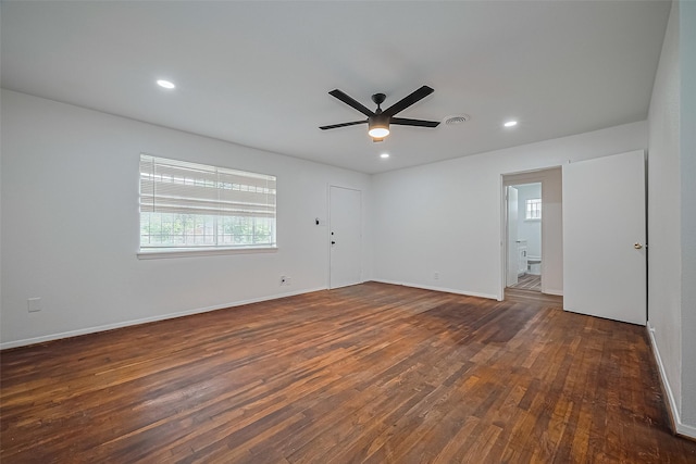 1029 Dolly Wright St, Houston, TX 77088 - empty room with plenty of natural light, wood finished floors, ceiling fan, recessed lighting, and baseboards