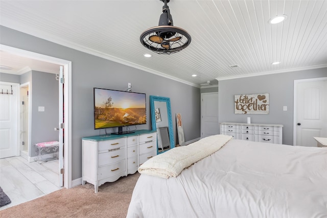 1310 Hickory Ln, Houston, TX 77339 - bedroom with recessed lighting, ornamental molding, and baseboards