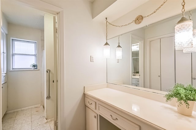 15419 Diana Ln, Houston, TX 77062 - bathroom with vanity and baseboards