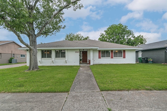 15419 Diana Ln, Houston, TX 77062 - single story home featuring a front lawn, brick siding, central AC, and a shingled roof
