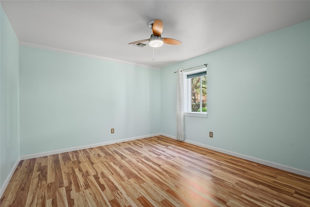 707 Center Hill Dr, Houston, TX 77079 - unfurnished room with wood finished floors, a ceiling fan, and ornamental molding