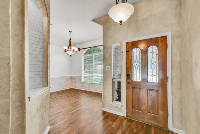 20434 Willow Trace Dr, Cypress, TX 77433 - foyer entrance featuring dark wood-type flooring, a chandelier, and ornamental molding