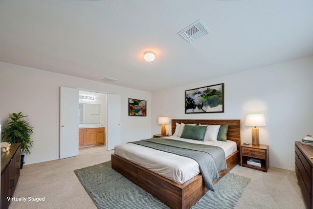 427 Sunset Colony Dr, Rosharon, TX 77583 - bedroom featuring light carpet and connected bathroom