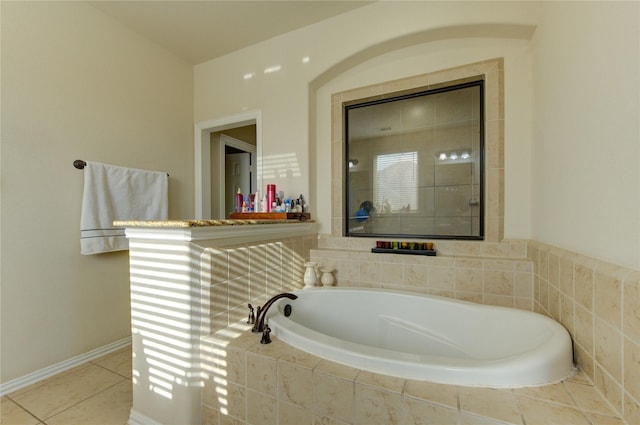 223 Summer Gate Ct, Rosenberg, TX 77469 - full bath with a garden tub and tile patterned flooring