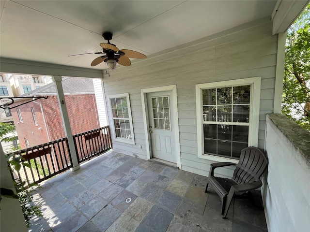 508 W Clay St, Houston, TX 77019 - view of patio / terrace featuring ceiling fan and a balcony