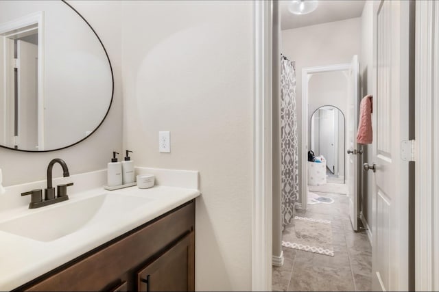 23118 Mestina Knoll Dr, Porter, TX 77365 - full bathroom with vanity and marble finish flooring