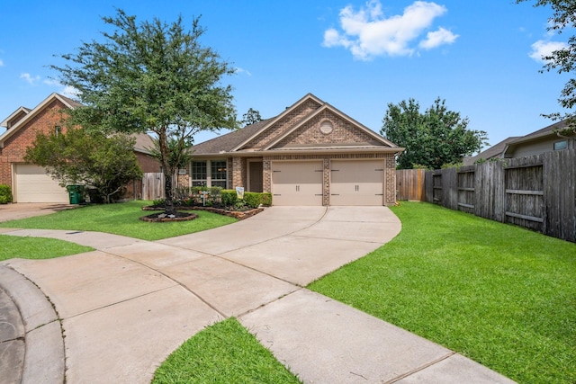 31870 Forest Park Trl, Conroe, TX 77385 - ranch-style home with brick siding, driveway, and a garage