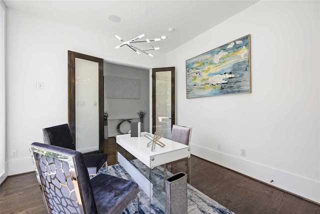 2310 Althea Dr, Houston, TX 77018 - dining area featuring wood finished floors and a chandelier
