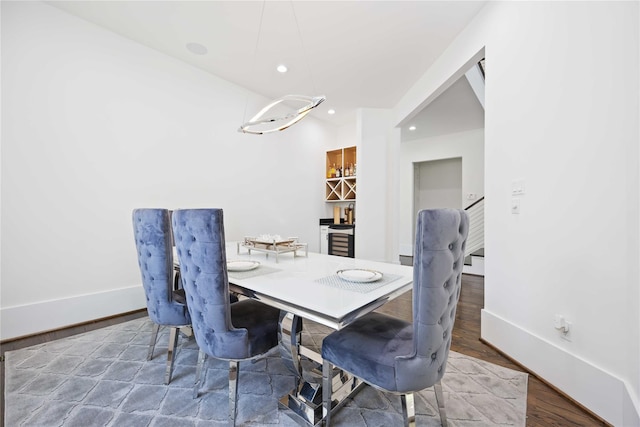 2310 Althea Dr, Houston, TX 77018 - dining space with baseboards, wood finished floors, and recessed lighting