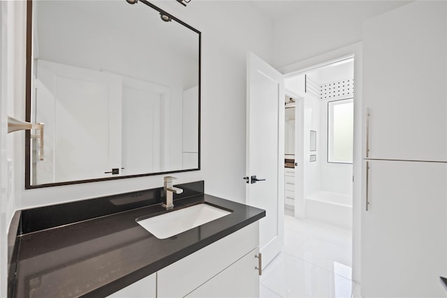 2310 Althea Dr, Houston, TX 77018 - full bath featuring vanity and tile patterned floors