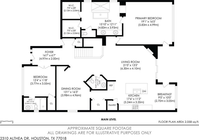 2310 Althea Dr, Houston, TX 77018 - floor plan / room layout