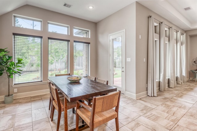 1010 Zoyas Creek Trl, Katy, TX 77494 - dining room featuring light marble finish flooring, baseboards, and recessed lighting