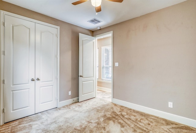 1010 Zoyas Creek Trl, Katy, TX 77494 - unfurnished bedroom featuring baseboards, a closet, carpet flooring, and a ceiling fan