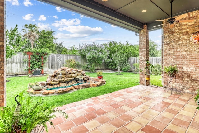 1010 Zoyas Creek Trl, Katy, TX 77494 - view of patio / terrace with a ceiling fan
