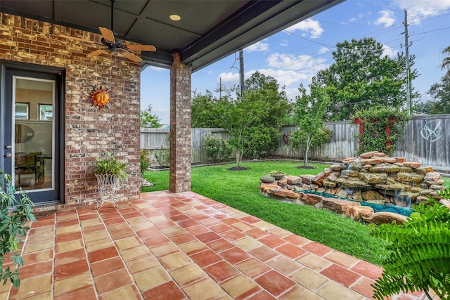 1010 Zoyas Creek Trl, Katy, TX 77494 - view of patio / terrace with a ceiling fan