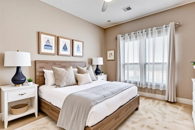 1010 Zoyas Creek Trl, Katy, TX 77494 - bedroom featuring light carpet, baseboards, and ceiling fan