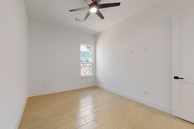 117 Keaau Ct, Bastrop, TX 78602 - empty room with ceiling fan, light wood-type flooring, and baseboards