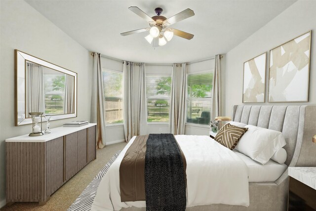 9034 Cedar Run Fls, Tomball, TX 77375 - bedroom with light colored carpet and a ceiling fan