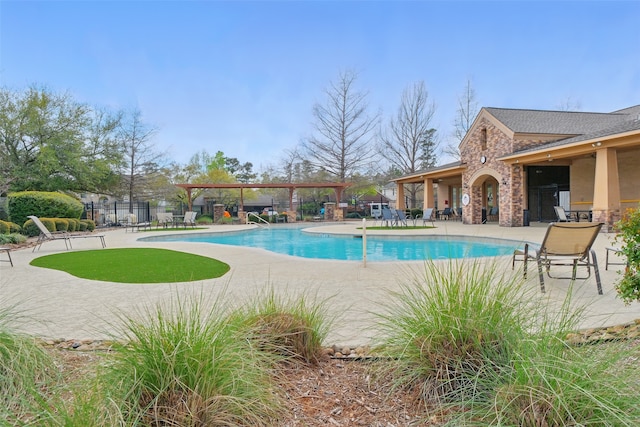 9034 Cedar Run Fls, Tomball, TX 77375 - community pool with a patio and a pergola