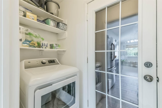 9819 Orangevale Dr, Spring, TX 77379 - laundry room featuring washer / dryer