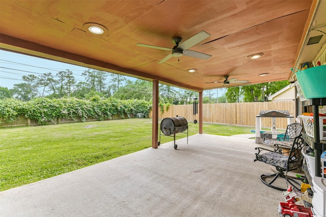 9819 Orangevale Dr, Spring, TX 77379 - view of patio with ceiling fan