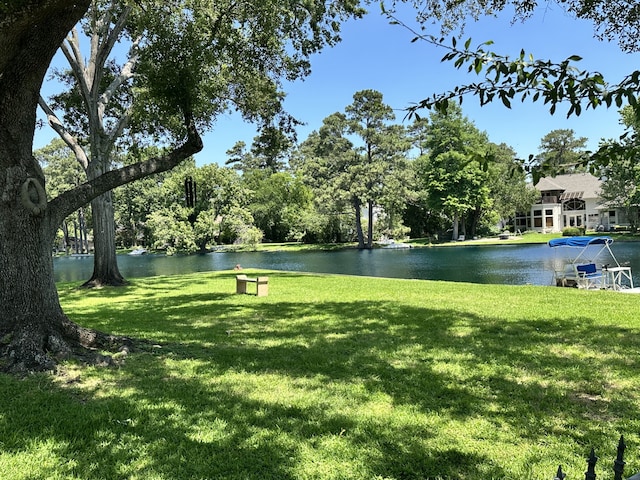 13106 Lookout Mountain Ct, Houston, TX 77069 - view of green lawn featuring a water view