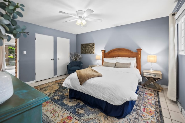 5353 Richmond Ave Unit 6, Houston, TX 77056 - bedroom featuring tile patterned floors, ceiling fan, and baseboards