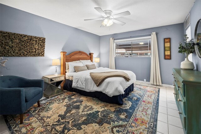 5353 Richmond Ave Unit 6, Houston, TX 77056 - bedroom featuring light tile patterned floors and a ceiling fan