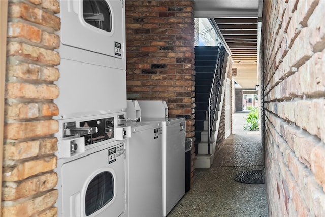 5353 Richmond Ave Unit 6, Houston, TX 77056 - laundry area with estacked washer and dryer and plenty of natural light