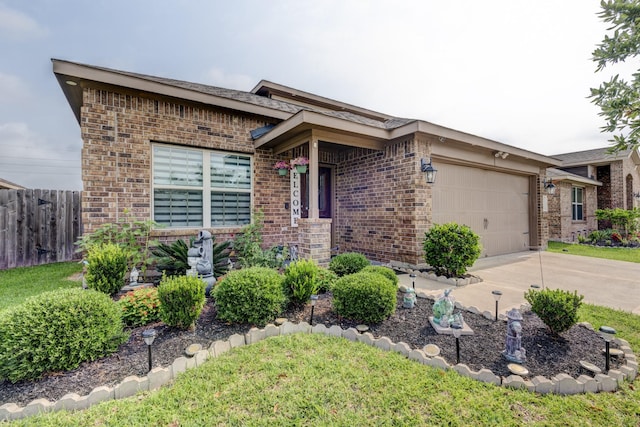 18214 Grayson Bluff Way, Richmond, TX 77407 - ranch-style house featuring brick siding, a garage, and driveway