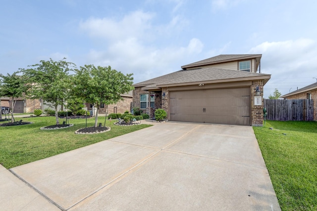 18214 Grayson Bluff Way, Richmond, TX 77407 - view of front of home with brick siding, concrete driveway, a garage, and roof with shingles