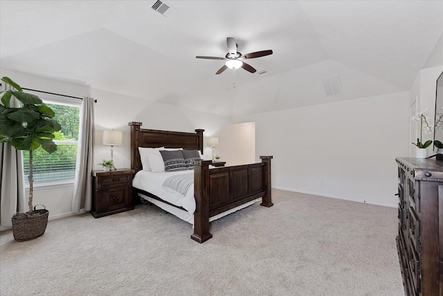 3933 Eagle Nest Lake Ln, Magnolia, TX 77354 - bedroom with lofted ceiling, light carpet, a ceiling fan, and baseboards