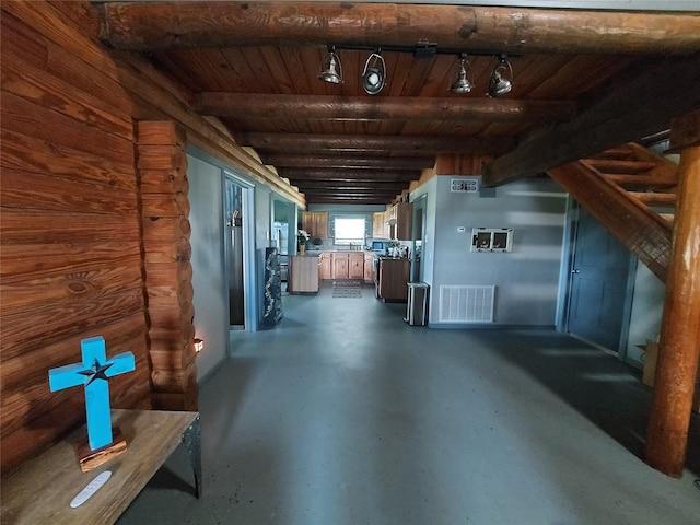 21403 Briar Meadow Rd N, Hempstead, TX 77445 - basement featuring wood ceiling