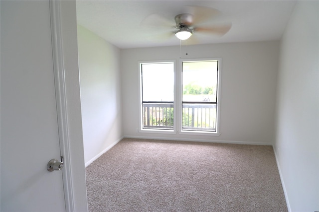 110 Bayou Dr, Baytown, TX 77520 - carpeted spare room featuring ceiling fan and baseboards