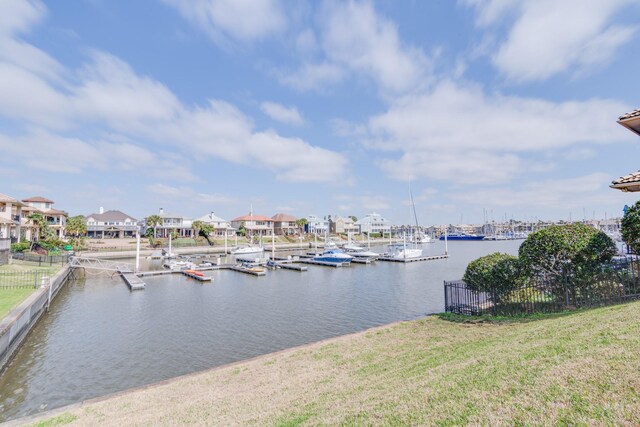 403 Harborside Way, Kemah, TX 77565 - dock with a water view and a residential view
