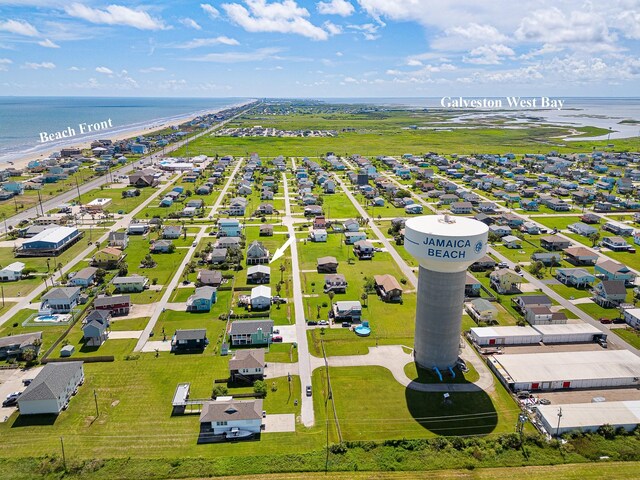 16519 Captain Kidd Rd, Jamaica Beach, TX 77554 - aerial perspective of suburban area featuring a large body of water